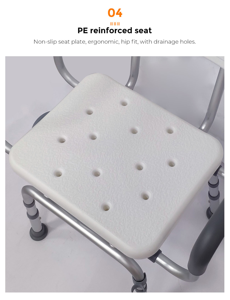 Disability swivel shower chair for the elderly adjustable portable