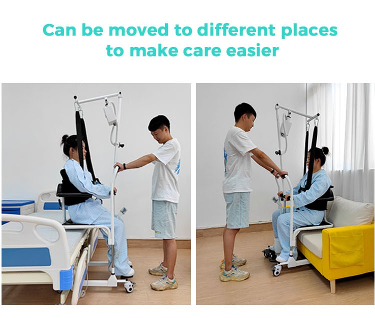 How to safely lift an elderly patient for bathing using an electric